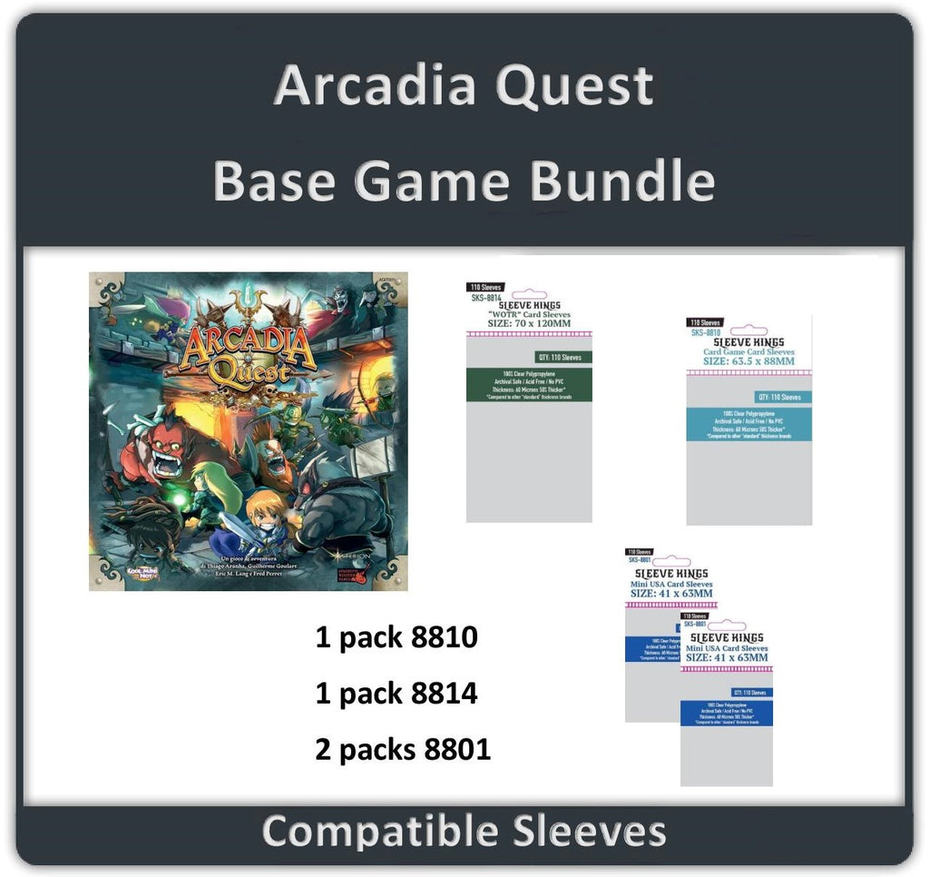 "Arcadia Quest" (Base Game) Compatible Sleeve Bundle (8801 X 2 + 8810 X 1 + 8814 X 1) "Arcadia Quest" (Base Game) Compatible Sleeve Bundle (8801 X 2 + 8810 X 1 + 8814 X 1)