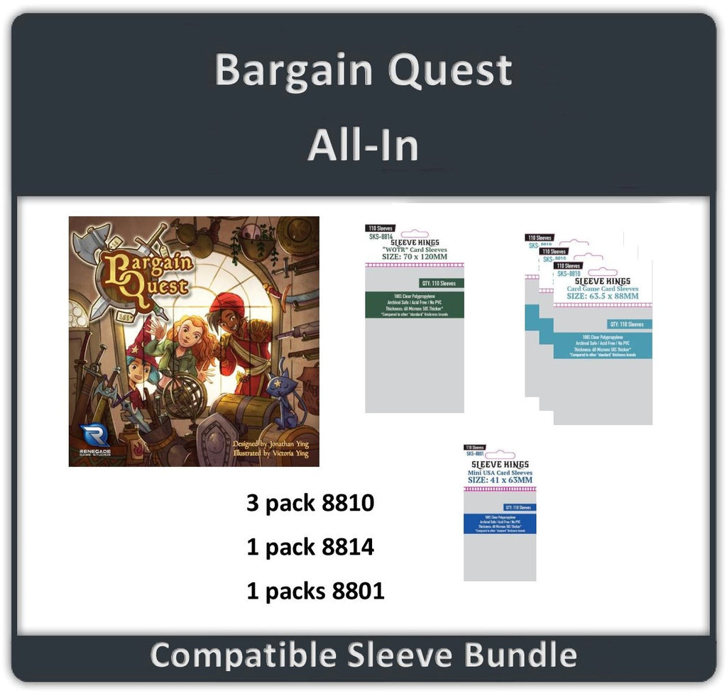 "Bargain Quest All In" Compatible Sleeve Bundle (8810 X 3 + 8801 X 1 + 8814 X 1)