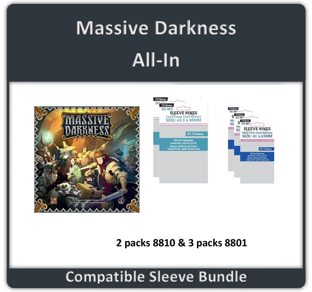 "Massive Darkness All In" Compatible Sleeve Bundle (8801 X 3 + 8810 X 2)