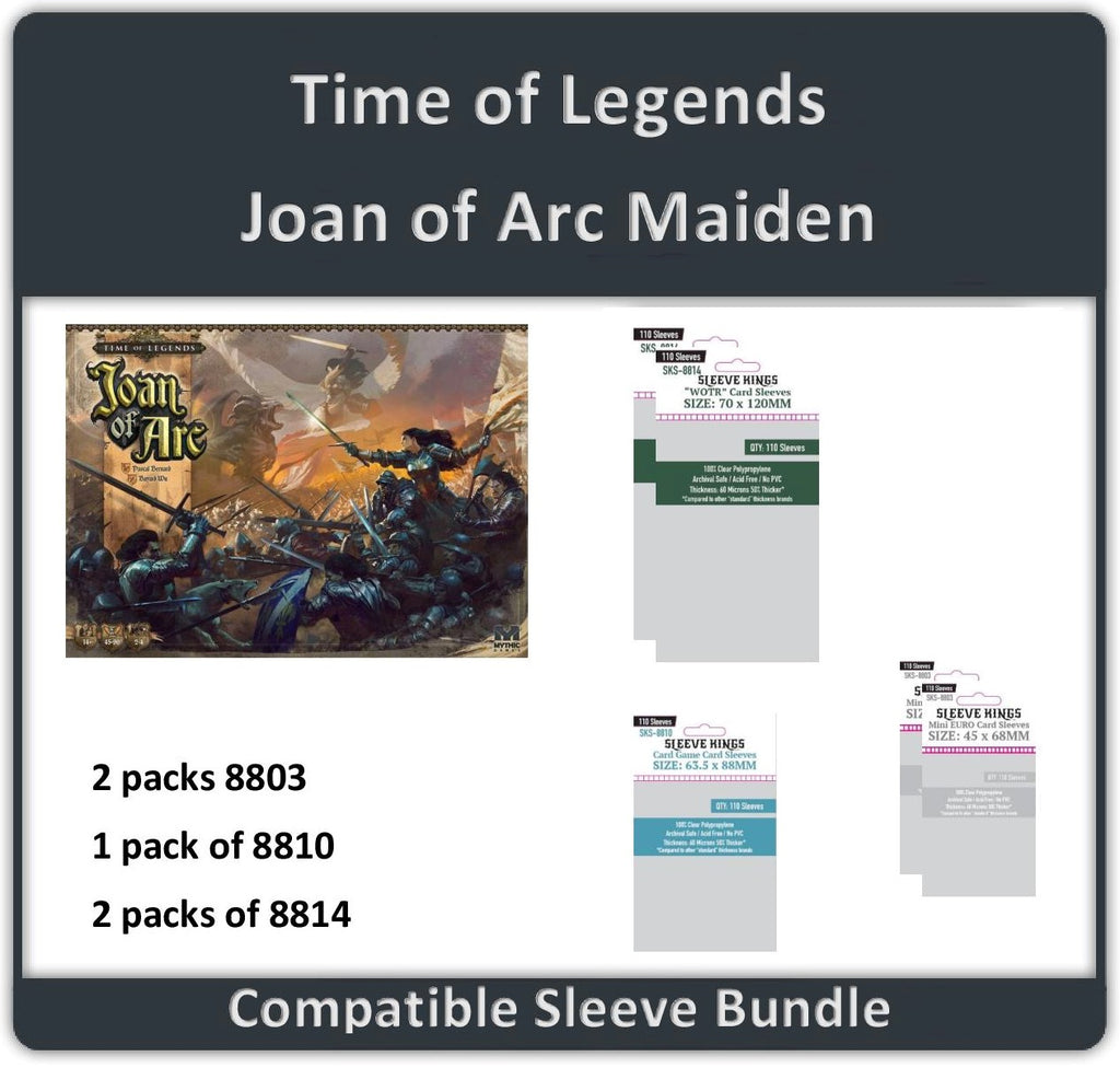 "Time of Legends Joan of Arc Maiden" Compatible Sleeve Bundle (8814 X 2 + 8810 X 1 + 8803 X 2)