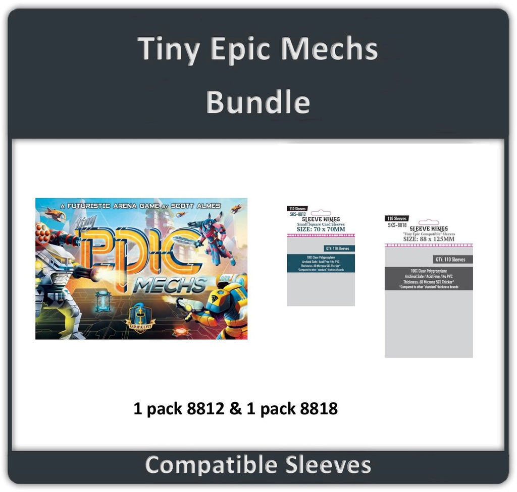 "Tiny Epic Mechs" Compatible Sleeve Bundle (8812 X 1 + 8818 X 1)