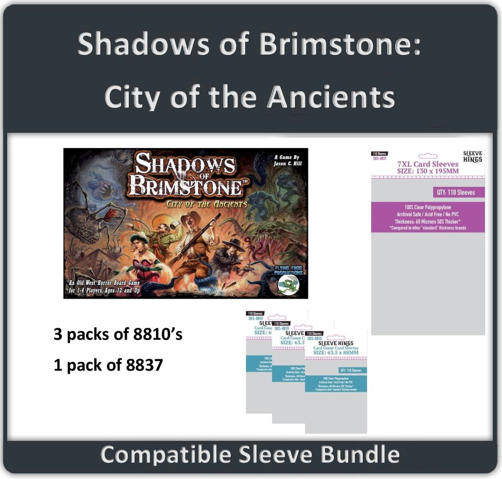 "Shadows over Brimstone: City of the Ancients" Compatible Sleeve Bundle (8810 X 3 + 8837 X 1)