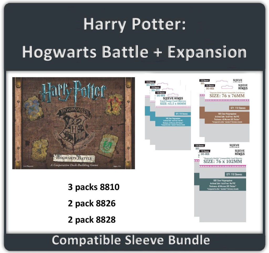 "Harry Potter: Hogwarts Battle + Expansion" Compatible Sleeve Bundle (8810 X 3 + 8826 X 2 + 8828 X 2)