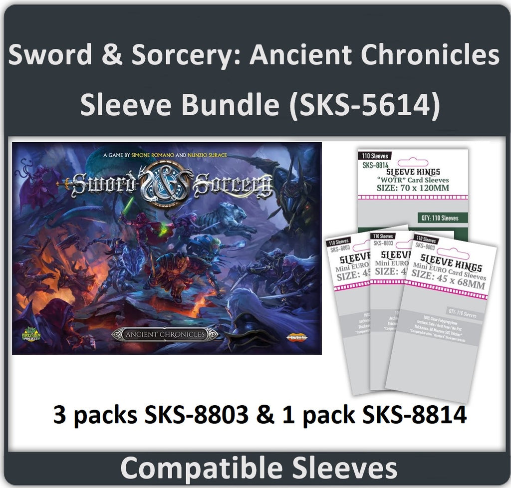 "Sword & Sorcery: Ancient Chronicles" Compatible Sleeve Bundle (8803 X 3 + 8814 X 1 )