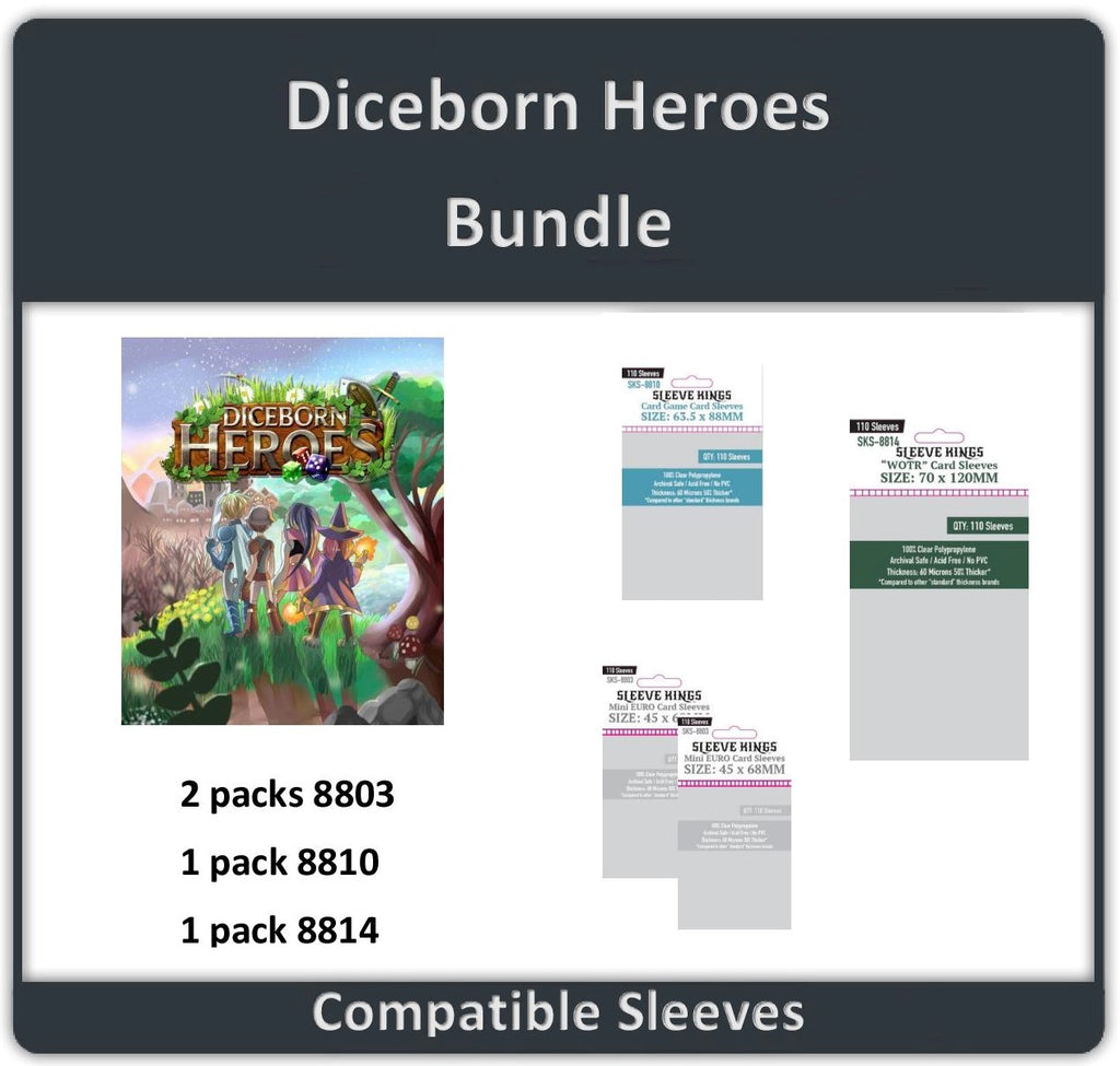 "Diceborn Heroes" Compatible Sleeve Bundle (8803 X 2 + 8810 X 1 + 8814 X 1)