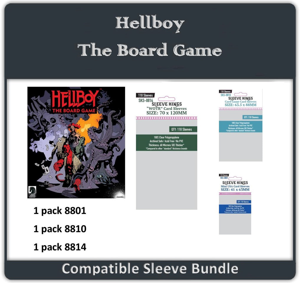 "Hellboy The Board Game" Compatible Sleeve Bundle (8801 X 1 + 8810 X 1 + 8814 x 1)