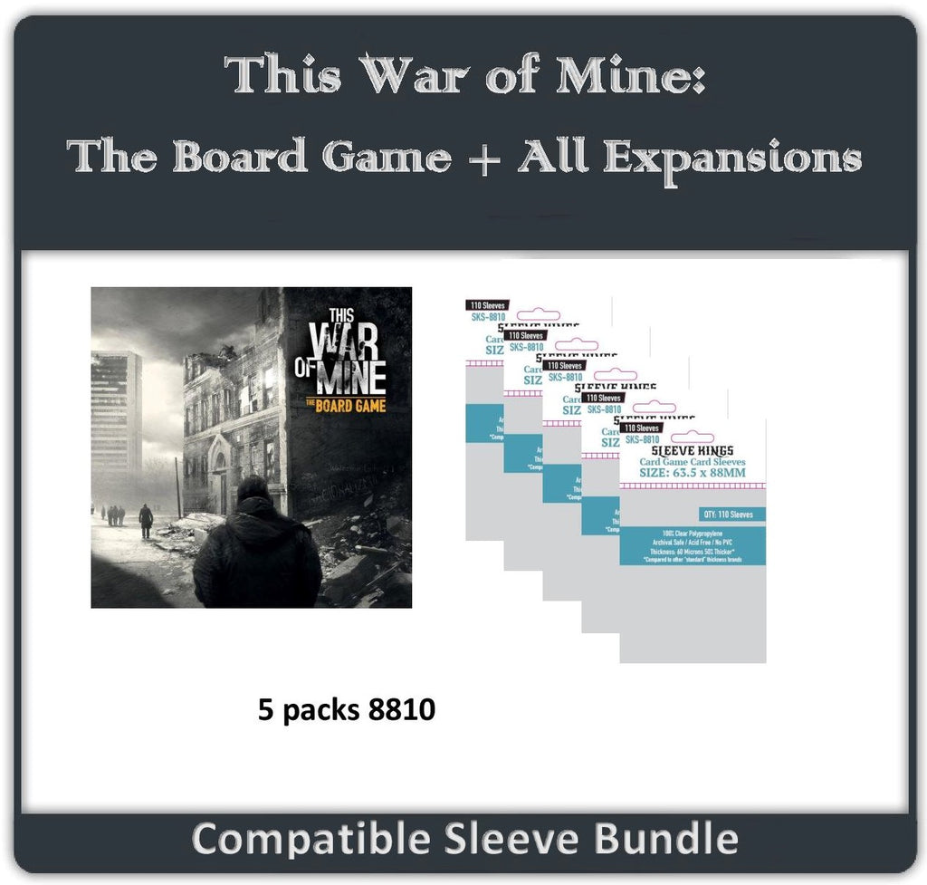 "This War of Mine" The Board Game" + All Expansions Compatible Sleeve Bundle (8810 X 5) "This War of Mine" The Board Game" + All Expansions Compatible Sleeve Bundle (8810 X 5)