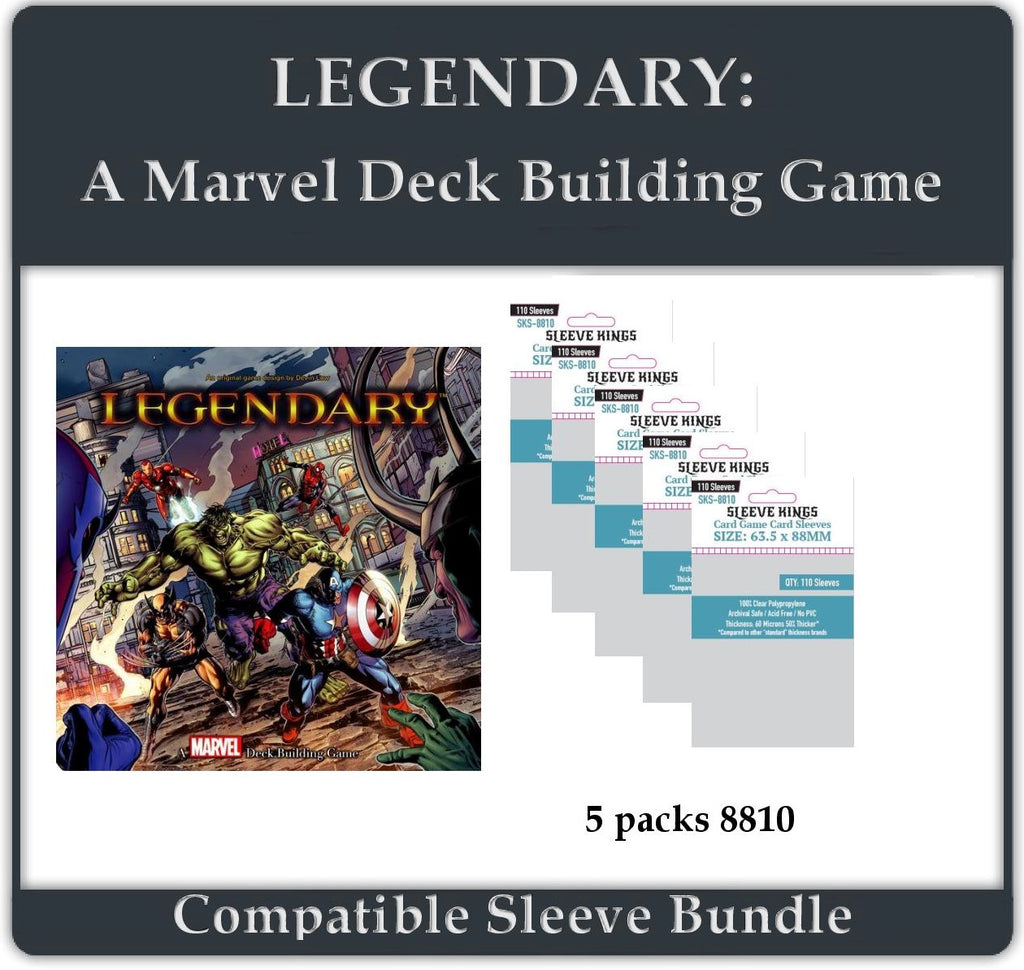 "Legendary: A Marvel Deck Building Base Game" Compatible Sleeve Bundle (8810 X 5)