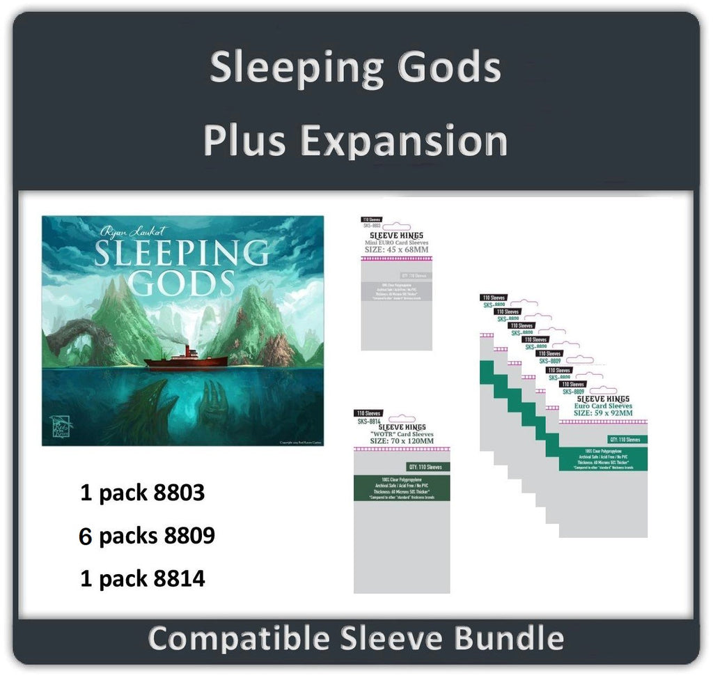 "Sleeping Gods" + Expansions Compatible Sleeve Bundle (8803 X 1 + 8809 X 6 + 8814 X 1) "Sleeping Gods" + Expansions Compatible Sleeve Bundle (8803 X 1 + 8809 X 6 + 8814 X 1)