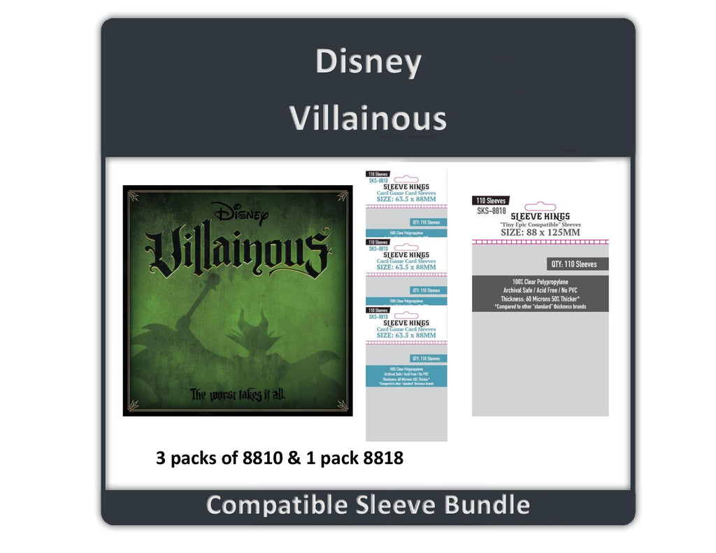 "Disney Villainous" Compatible Sleeve Bundle (8810 X 3 + 8818 x 1)