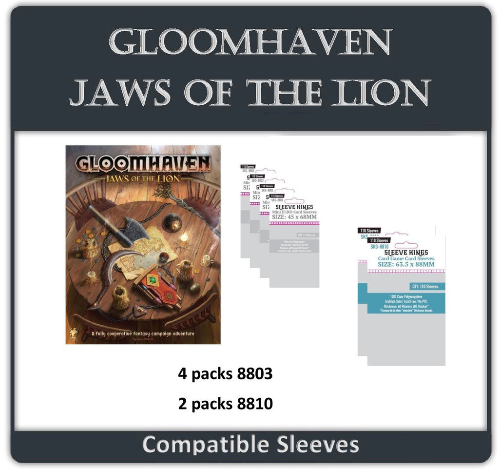 "Gloomhaven: Jaws of the Lion" Compatible Sleeve Bundle (8803 X 4 + 8810 X 2)