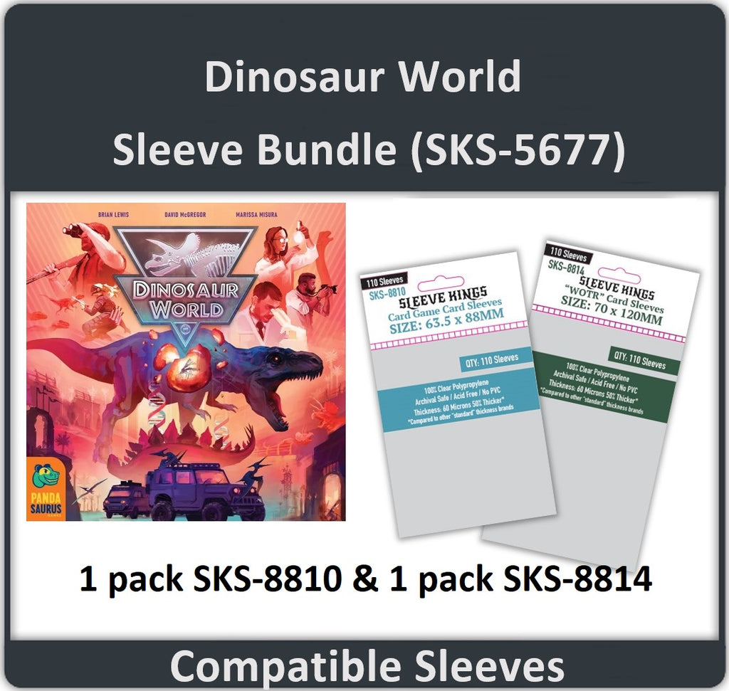 "Dinosaur World Board Game" Compatible Card Sleeve Bundle (8810 X 1, 8814 X 1)