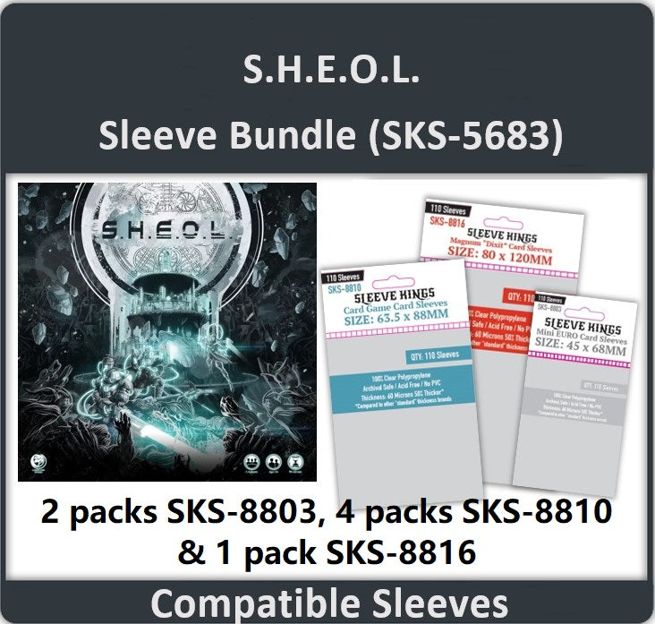 "S.H.E.O.L. Board Game Compatible" Sleeve Bundle (8803 X 2 + 8810 X 4 + 8816 X 1)