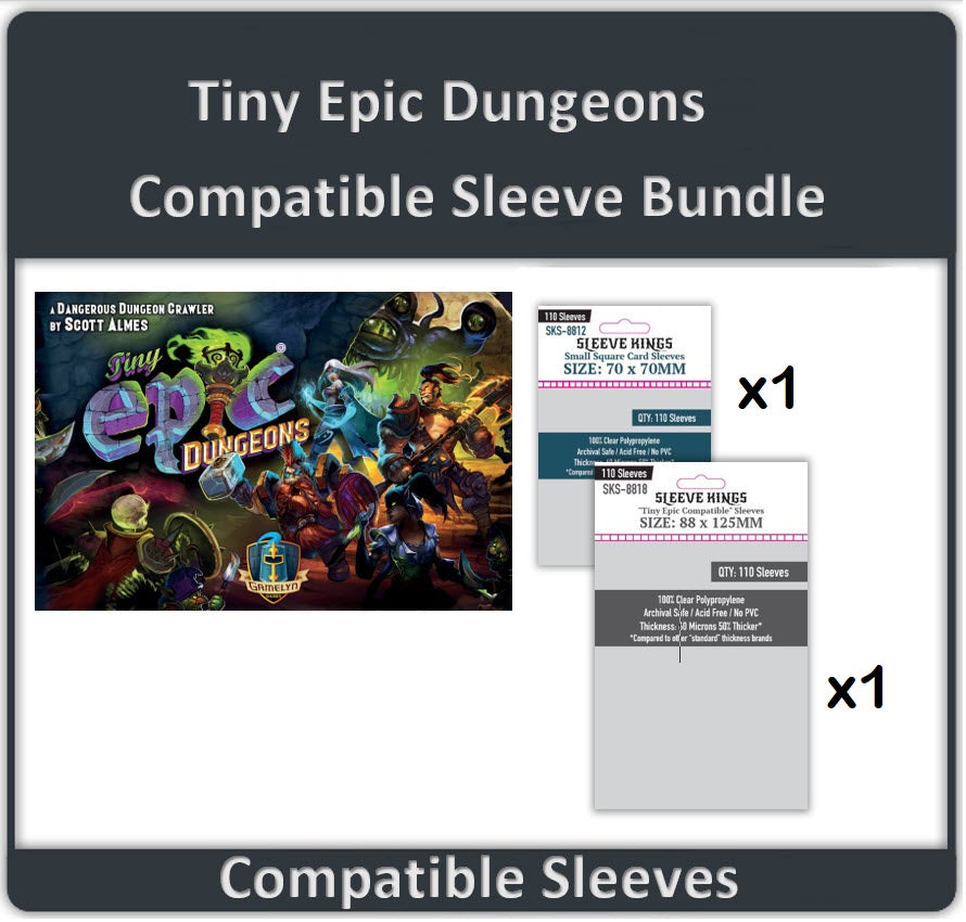 "Tiny Epic Dungeons Retail Version" Compatible Sleeve Bundle (8812 X 1 + 8818 X 1)