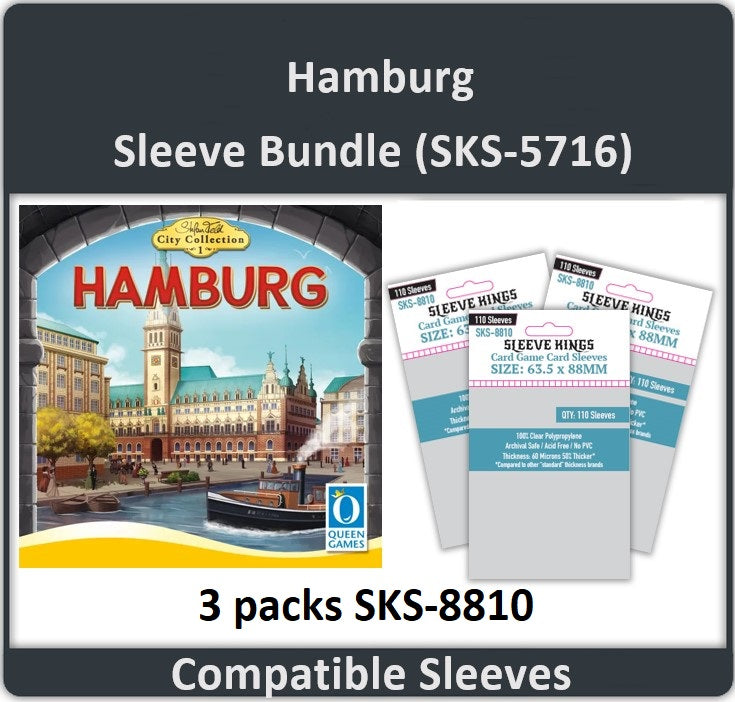 "Hamburg Board Game" Compatible Card Sleeve Bundle (8810 X 3)