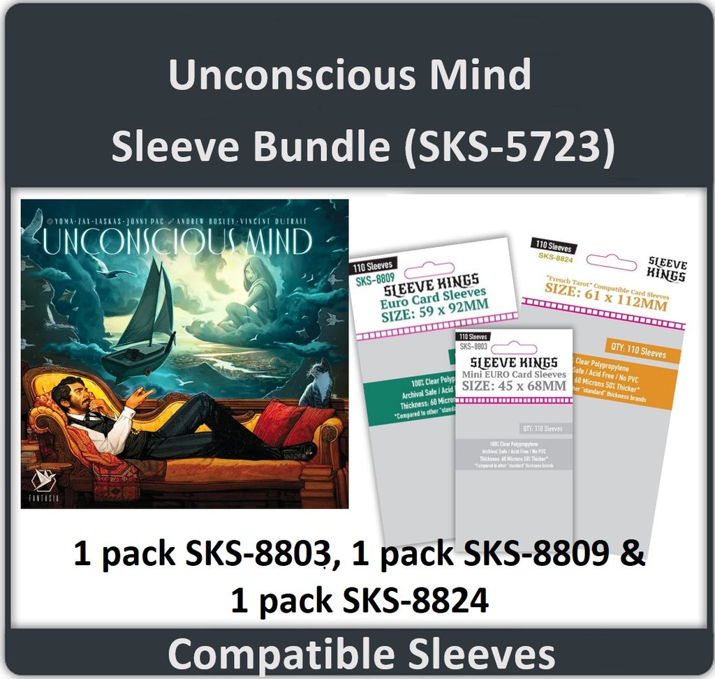 i want your brains card sleeves "Unconscious Mind" Board Game Compatible Sleeve Bundle (8803 X 1 + 8809 X 1 + 8824 X 1)