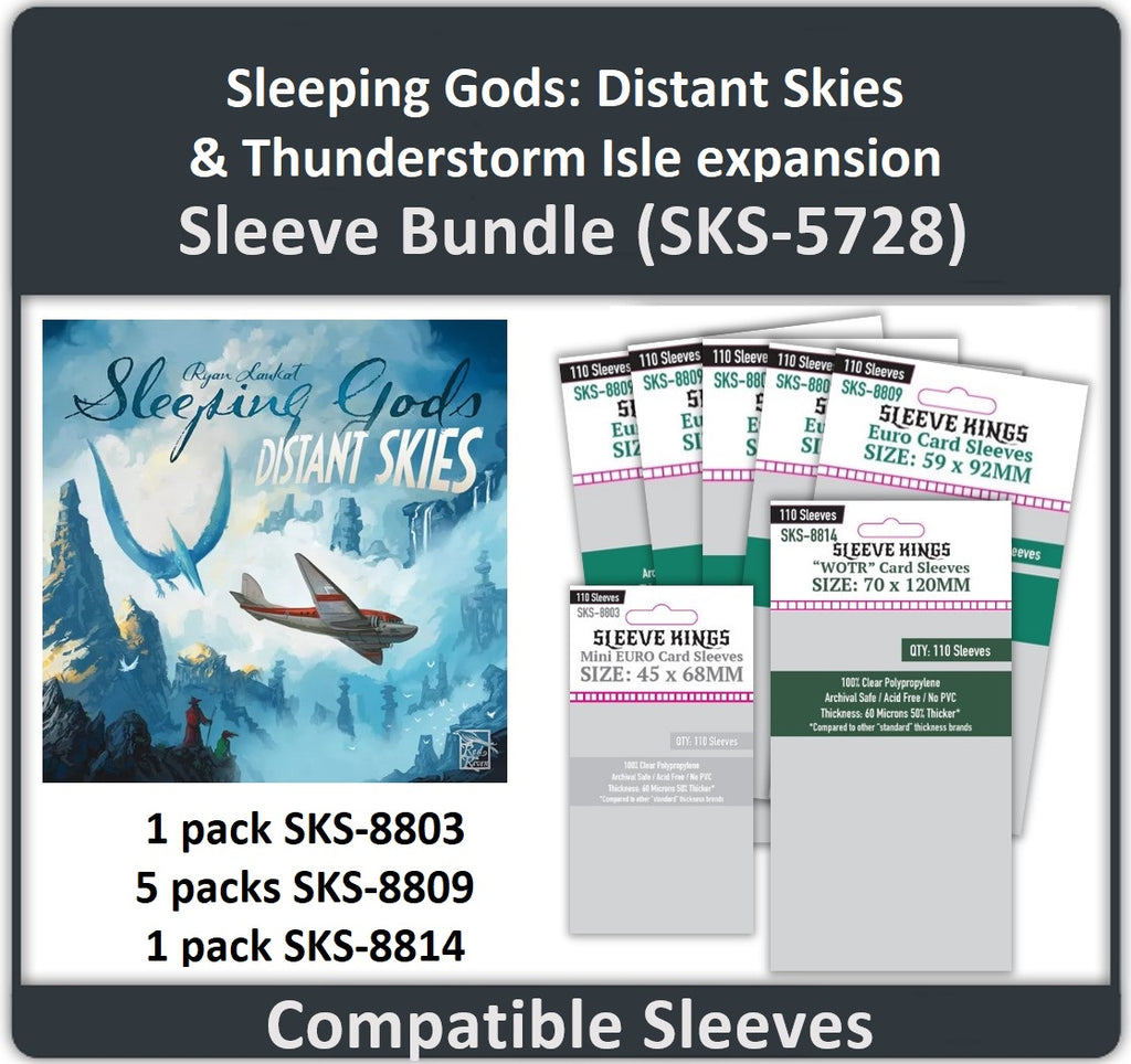 "Sleeping Gods: Distant Skies & Thunderstorm Isle Expansion" Compatible Sleeve Bundle (8803 X1, 8809 X5, 8814 X1) PREORDER