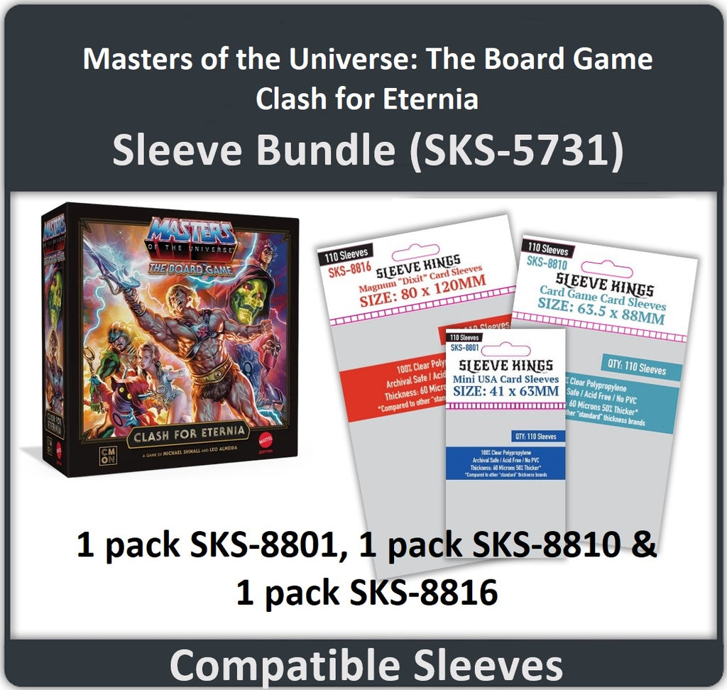 "Masters of the Universe: The Board Game- Clash for Eternia" Compatible Card Sleeve Bundle (8801 X1, 8810 X1, 8816 X1)