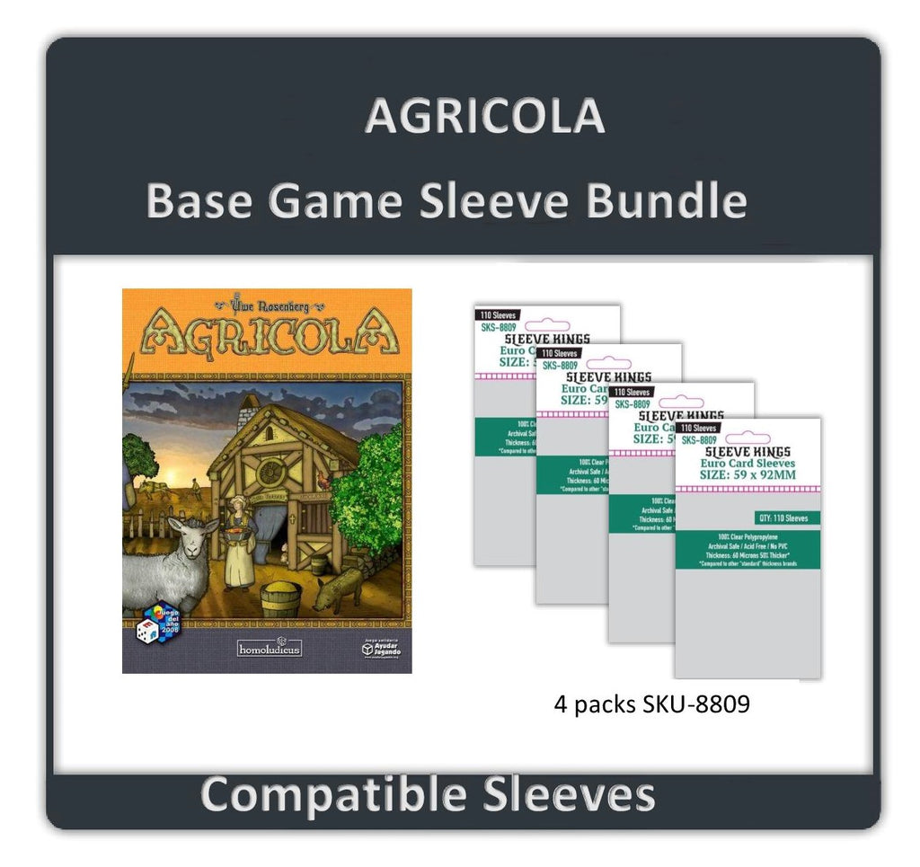 "Agricola Base Game" Compatible Sleeve Bundle (8809 X 4)