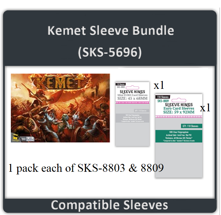 "Kemet Board Game" Compatible Card Sleeve Bundle (8803 X 1 + 8809 X 1)