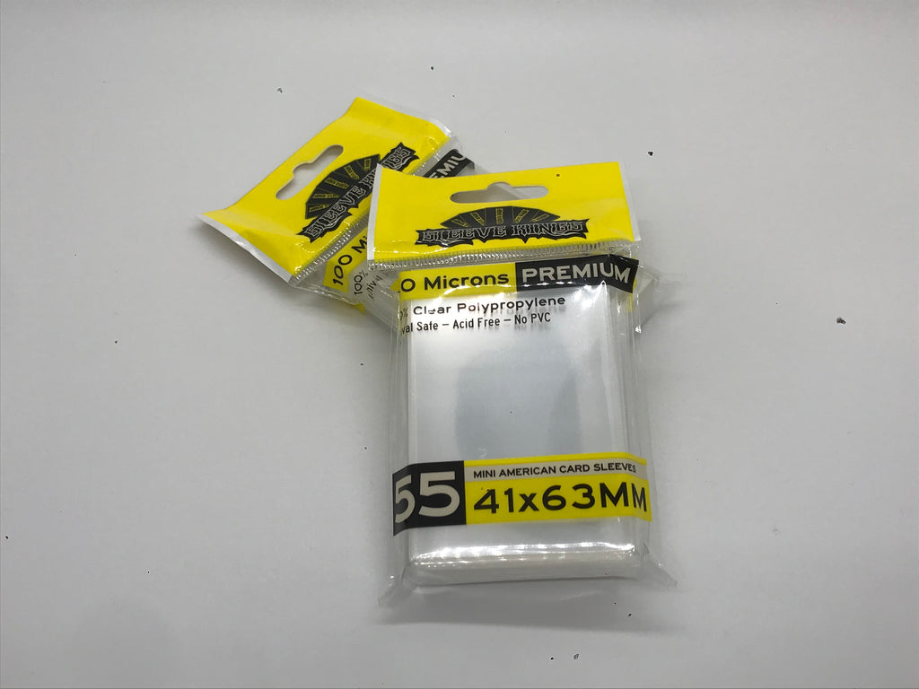 Premium Mini American Card Sleeves (41x63mm) 55 Pack, 100 Micron, SKS- sleevekings Premium Mini American Card Sleeves (41x63mm) 55 Pack, 100 Micron, SKS- sleevekings