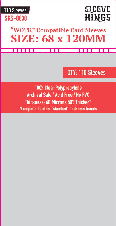 "WOTR Perfect Compatible" Sleeves (68x120mm) - 110 Pack, SKS-8830
