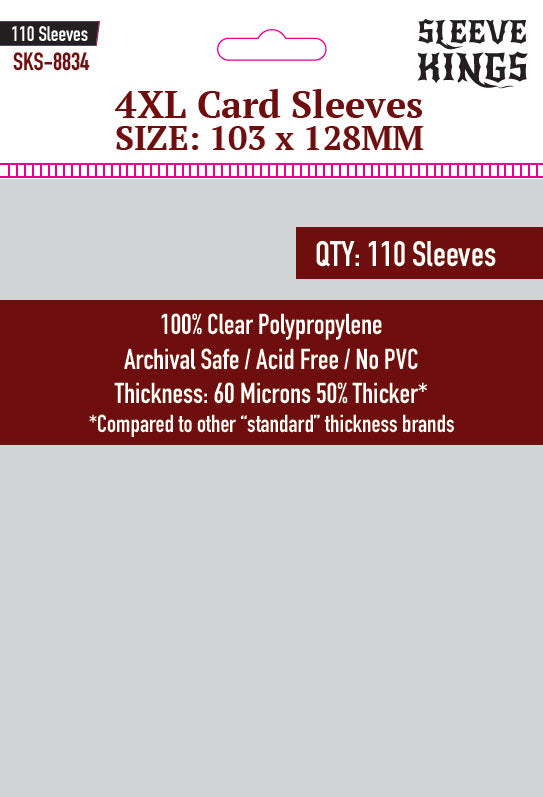 fluxx card sleeve size 110 x Sleeve Kings 4XL Sleeves (103mm x 128mm)
